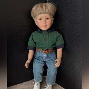 Vintage Boy MY TWINN DOLL Blond Hair  23" 1996 Jeans Shirt Shoes Belt